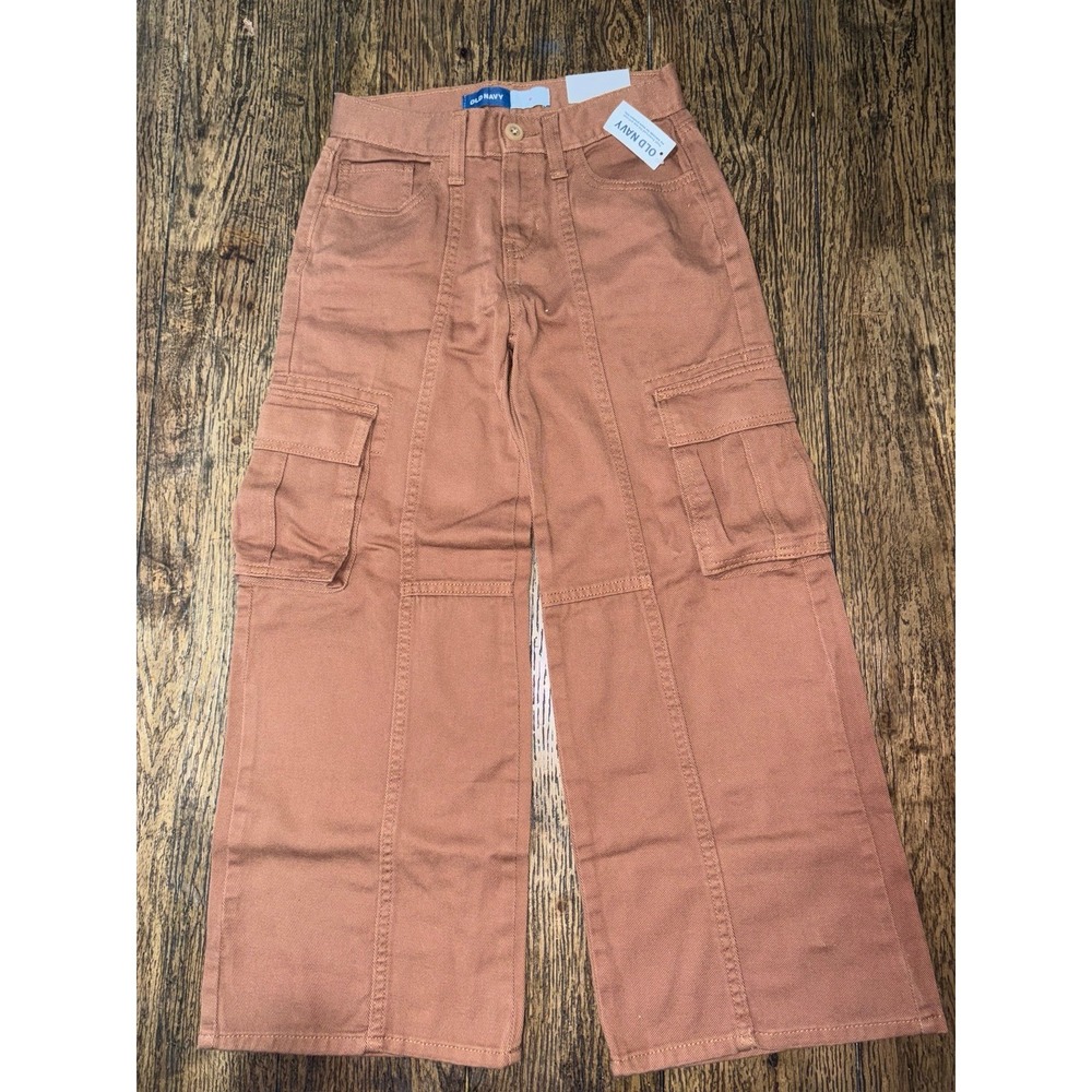 NWT Old Navy Super Baggy Wide-Leg Cargo Twill Pants Size 8 - Picture 1 of 4